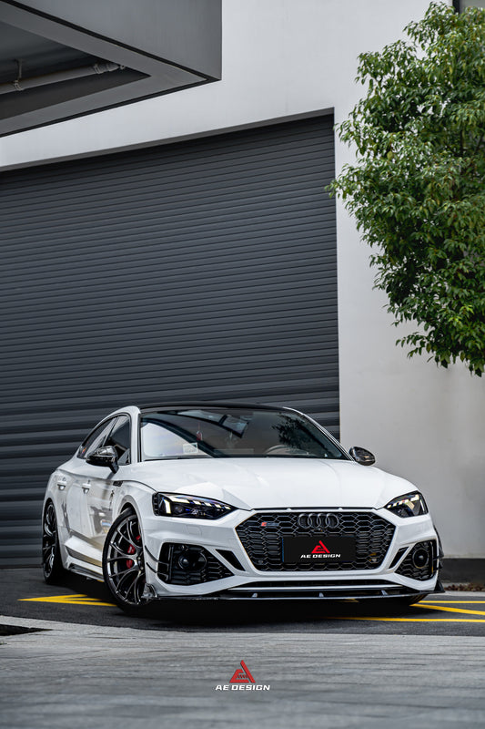 Audi RS5 B9.5 2020 2021 2022 2023 2024 with Aftermarket Parts - AE Style Front Lip Carbon Fiber from ArmorExtend