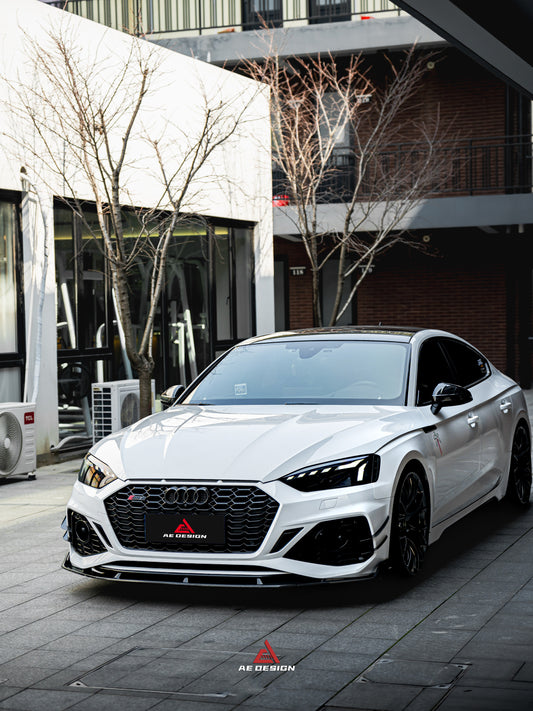 Audi RS5 B9.5 2020 2021 2022 2023 2024 with Aftermarket Parts - AE Style Front Lip Carbon Fiber from ArmorExtend