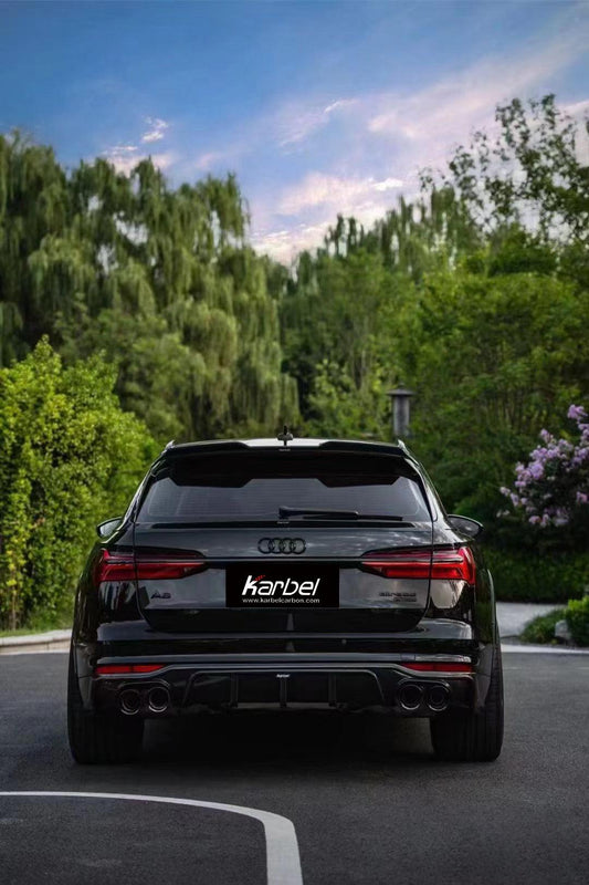Audi A6 Allroad C8 2020-ON with Aftermarket Parts - V1 Style Rear Roof Spoiler Pre-preg Carbon Fiber from Karbel Carbon