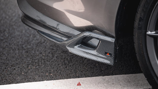 BMW 8 Series M850i 840i (With M-Package Bumper) G14 G15 G16 2018 2019 2020 2021 2022 2023 2024 with Aftermarket Parts - AE Rear Diffuser & Canards Carbon Fiber from ArmorExtend