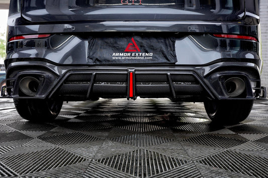 Volkswagen GTI & R-line MK8 2022 2023 2024 with Aftermarket Parts - AE Rear Diffuser Carbon Fiber from ArmorExtend