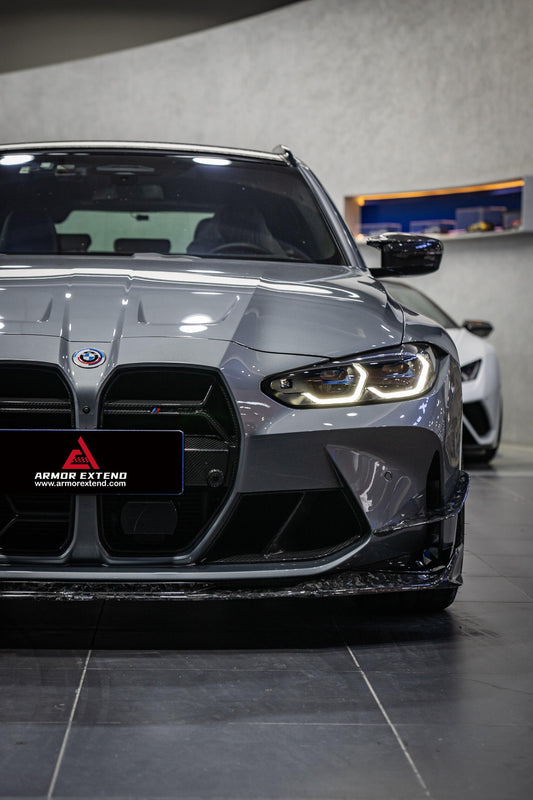 BMW M3 G80 G81 2021 2022 2023 2024 & M4 G82 G83 2021 2022 2023 2024 with Aftermarket Parts - AE Style Front Canards Carbon Fiber from ArmorExtend