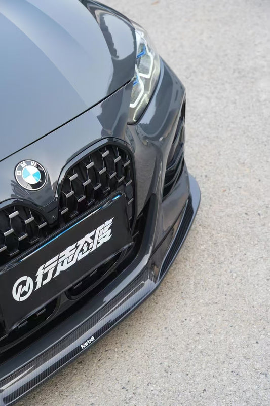 BMW 4 series 430i (with M-package bumper, does not fit base model) M440i G22 G23 2020-ON with Aftermarket Parts - Front Lip Pre-preg Carbon Fiber from Karbel Carbon