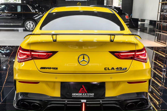 Mercedes Benz CLA45 CLA45S C118 2020 2021 2022 2023 2024 & CLA35 C118 2020 2021 2022 2023 2024 & CLA250 (With Sport Package Bumper) C118 2020 2021 2022 2023 2024 with Aftermarket Parts - AE Rear Diffuser Carbon Fiber from ArmorExtend