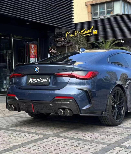 BMW 4 series 430i M440i G22 G23 2020-ON with Aftermarket Parts - Rear Diffuser & Canards Pre-preg Carbon Fiber from Karbel Carbon