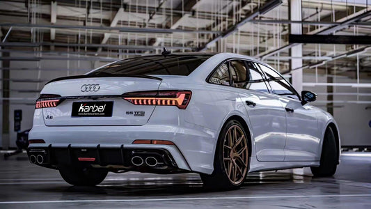 Audi S6 / A6 Avant / A6 S-line / A6 C8 2019 2020 2021 2022 2023 2024 with Aftermarket Parts - Rear Diffuser Pre-preg Carbon Fiber from Karbel Carbon