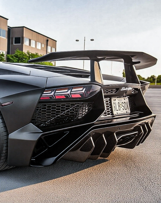 Lamborghini Aventador Base LP700 LP720 S LP740 SV LP750 Ultimate LP780 SVJ LP770 2012 2013 2014 2015 2016 2017 2018 2019 2020 2021 2022 2023 2024 with Aftermarket Parts - 1:1 OEM SV Style Rear Bumper Carbon Fiber / FRP from Aero Republic