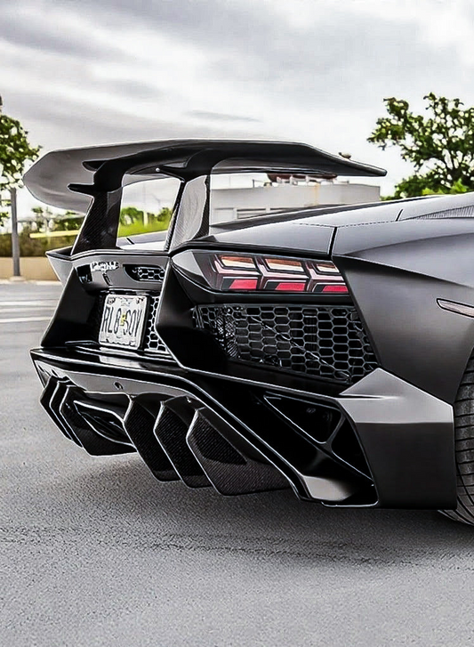 Lamborghini Aventador Base LP700 LP720 S LP740 SV LP750 Ultimate LP780 SVJ LP770 2012 2013 2014 2015 2016 2017 2018 2019 2020 2021 2022 2023 2024 with Aftermarket Parts - 1:1 OEM SV Style Rear Wing Carbon Fiber / FRP from Aero Republic