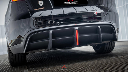 Tesla Model Y 2021 2022 2023 2024 with Aftermarket Parts - Plustic Style Rear Diffuser ABS from ArmorExtend