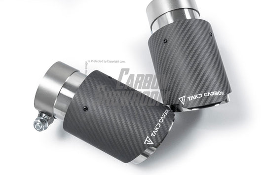 BMW 5 Series 530 540 (with M-package bumper, does not fit base model) G60 G61 2024-ON with Aftermarket Parts - V1 Style Rear Diffuser (Quad Exhaust Tips Included) Pre-preg Carbon Fiber from TAKD Carbon