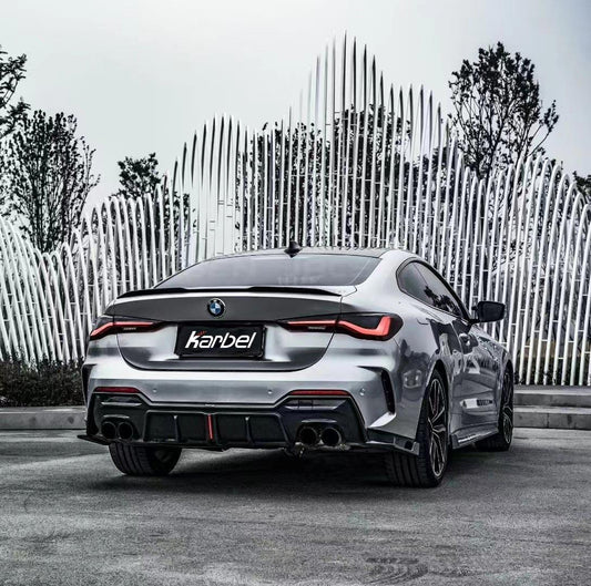 BMW 4 series 430i M440i G22 G23 2020-ON & M4 / M4C / M4CS G82 2021-ON with Aftermarket Parts - Rear Spoiler Pre-preg Carbon Fiber from Karbel Carbon