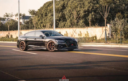 Audi RS5 B9.5 2020 2021 2022 2023 2024 with Aftermarket Parts - AE Style Front Lip Carbon Fiber from ArmorExtend