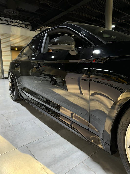 Audi RS5 B9.5 2020 2021 2022 2023 2024 2025 with Aftermarket Parts - Side Skirt Extension Trim Dry Pre-preg Carbon Fiber from Karbel Carbon