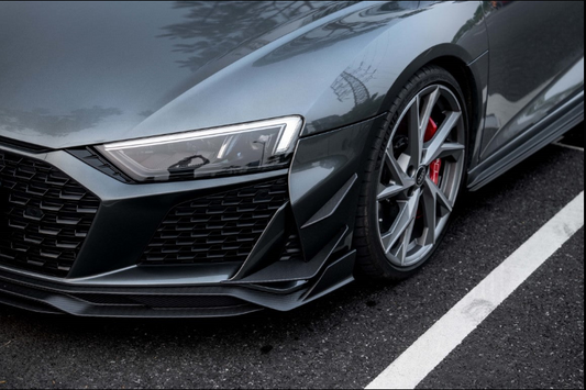 Audi R8 Gen 2 Facelift 2020 2021 2022 2023 with Aftermarket Parts - Front Lip Carbon Fiber / FRP from Ventus Veloce