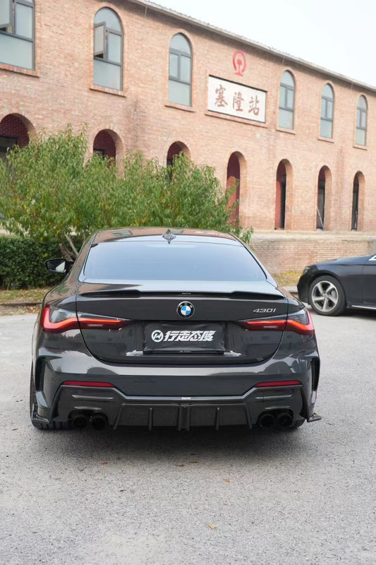 BMW 4 series 430i M440i G22 G23 2020-ON with Aftermarket Parts - Rear Diffuser & Canards Pre-preg Carbon Fiber from Karbel Carbon