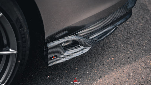 BMW 8 Series M850i 840i (With M-Package Bumper) G14 G15 G16 2018 2019 2020 2021 2022 2023 2024 with Aftermarket Parts - AE Rear Diffuser & Canards Carbon Fiber from ArmorExtend