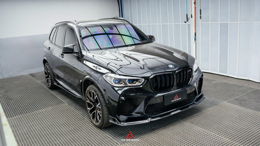 BWM X5M X5MC F95 Pre-LCI 2020 2021 2022 2023 with Aftermarket Parts - AE Style Front Lip Carbon Fiber from ArmorExtend