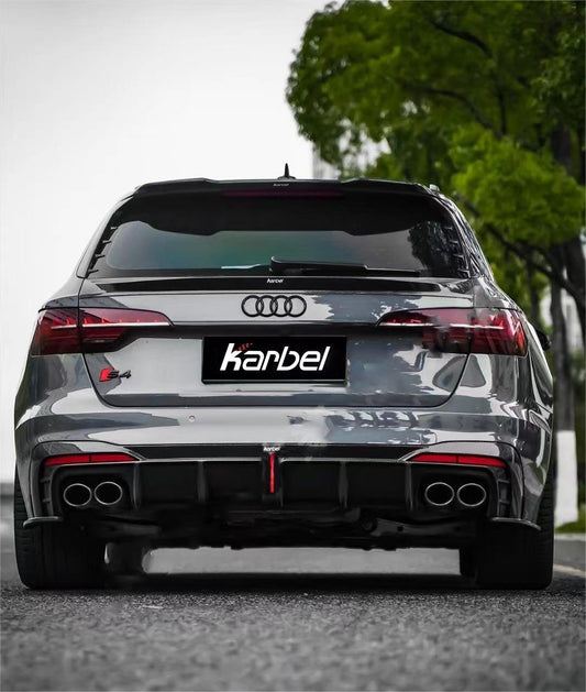 Audi S4 B9.5 2020-ON with Aftermarket Parts - Rear Diffuser & Canards V1 Style Pre-preg Carbon Fiber from Karbel Carbon