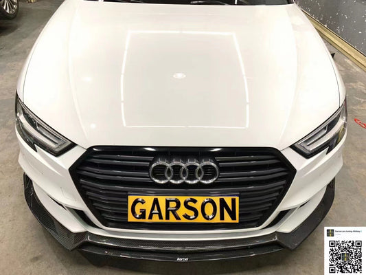 Audi S3 A3 (with S-bumper) 8V.5 2017 2018 2019 2020 with Aftermarket Parts - Front Lip Pre-preg Carbon Fiber from Karbel Carbon