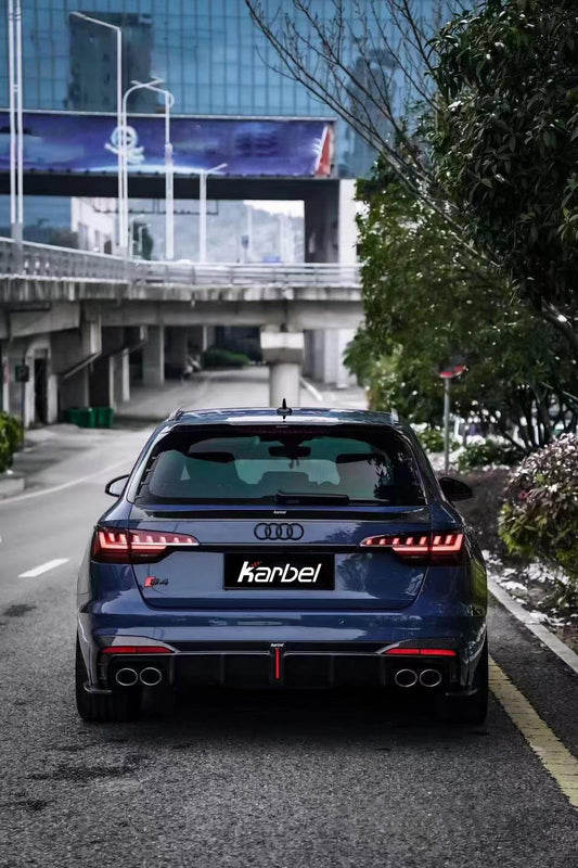 Audi S4 B9.5 2020-ON with Aftermarket Parts - Rear Diffuser & Canards V1 Style Pre-preg Carbon Fiber from Karbel Carbon