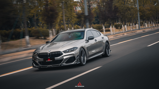 BMW 8 Series M850i 840i (With M-Package Bumper) G14 G15 G16 2018 2019 2020 2021 2022 2023 2024 with Aftermarket Parts - AE Style Front Canards Carbon Fiber from ArmorExtend