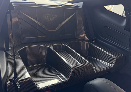 Aero Republic Rear Seat Delete for Ford Mustang Ecoboost V6 GT March1 Bullitt S550.2 2018-2023 Dry Pre-preg Carbon Fiber