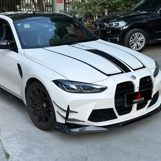BMW M3 G80 G81 2021-ON & M4 G82 G83 2021-ON with Aftermarket Parts - AE V1 Style Carbon Fiber Front Lip from ArmorExtend