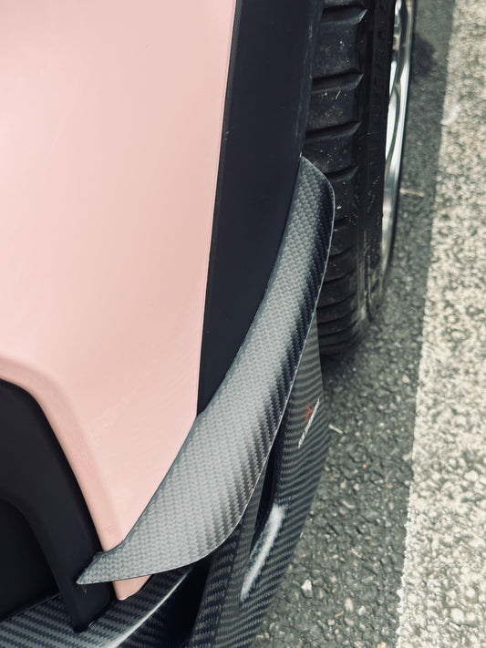 MINI Cooper JCW (John Cooper Works) F56 LCI 2022 2023 2024 with Aftermarket Parts - AE Style Front Canards Carbon Fiber from ArmorExtend
