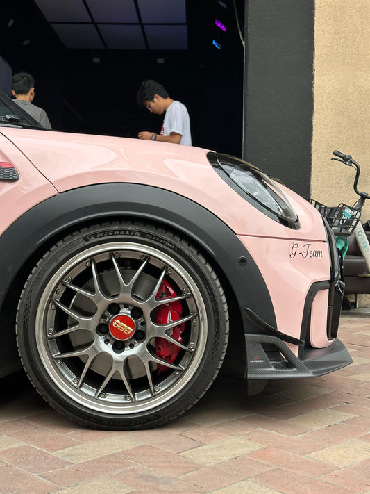 MINI Cooper JCW (John Cooper Works) F56 LCI 2022 2023 2024 with Aftermarket Parts - AE Style Front Canards Carbon Fiber from ArmorExtend