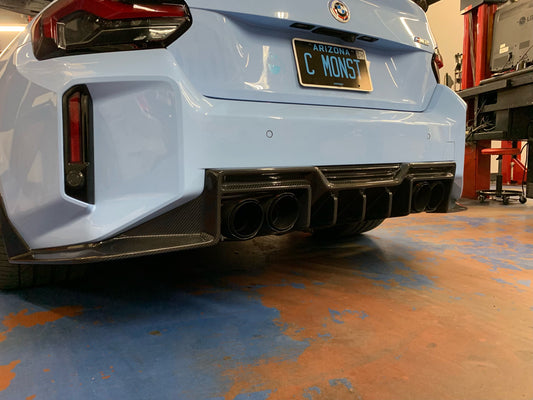 BMW M2 / M2C G87 2023-ON with Aftermarket Parts - Rear Diffuser Pre-preg Carbon Fiber from TAKD Carbon