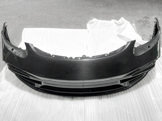 Porsche 718 Cayman / Boxster / GTS 2017-ON with Aftermarket Parts - Front Bumper & Lip Pre-preg Carbon Fiber from TAKD Carbon