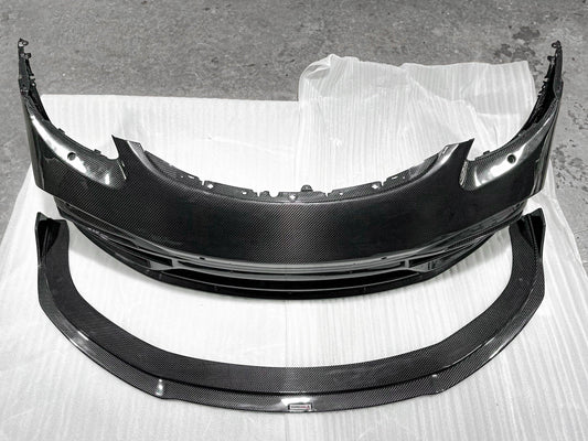 Porsche 718 Cayman / Boxster / GTS 2017-ON with Aftermarket Parts - Front Bumper & Lip Pre-preg Carbon Fiber from TAKD Carbon