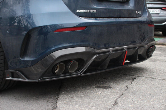 Mercedes Benz A-Class A45/A35/A250/A220 W177 2019 2020 2021 2022 2023 2024 with Aftermarket Parts - AE Style Rear Diffuser Carbon Fiber from ArmorExtend