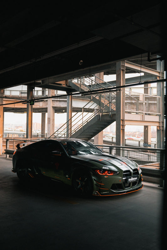 BMW M3 G80 G81 2021 2022 2023 2024 & M4 G82 G83 2021 2022 2023 2024 with Aftermarket Parts - AE Style Side Skirts Carbon Fiber from ArmorExtend