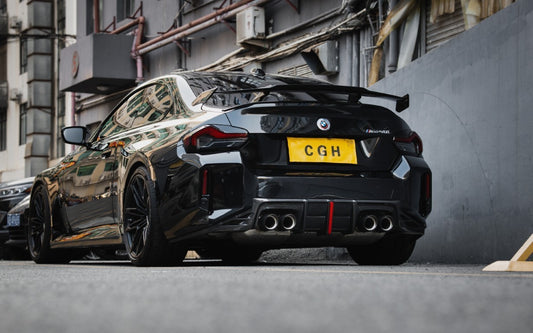 BMW M2 M2C G87 2023-ON & 2 Series M240 230 G42 2022-ON with Aftermarket Parts - MP Style Rear Wing & Under Trunk Support Brace Carbon Fiber/FRP/PP from Aero Republic