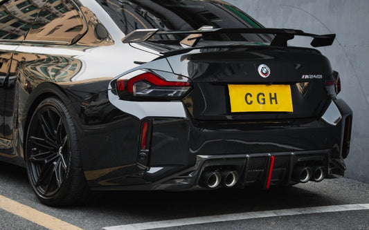BMW M2 M2C G87 2023-ON & 2 Series M240 230 G42 2022-ON with Aftermarket Parts - MP Style Rear Wing & Under Trunk Support Brace Carbon Fiber/FRP/PP from Aero Republic