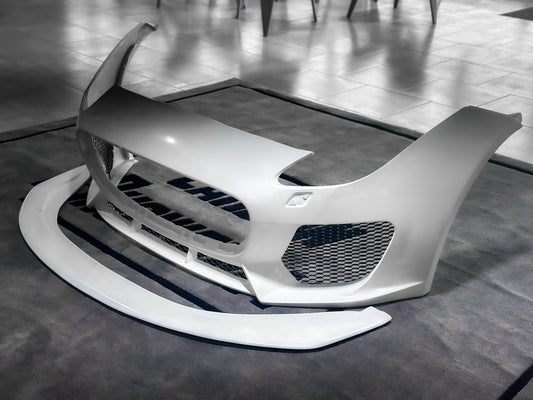 Jaguar F-Type SVR R S Base 2014-2020 with Aftermarket Parts - Front Bumper & Lip Carbon Fiber / FRP from CMST Tuning