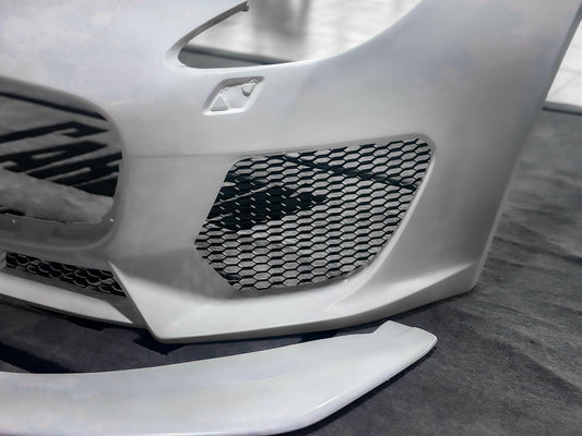 Jaguar F-Type SVR R S Base 2014-2020 with Aftermarket Parts - Front Bumper & Lip Carbon Fiber / FRP from CMST Tuning