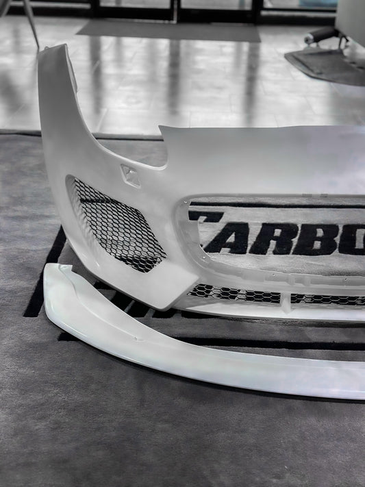 Jaguar F-Type SVR R S Base 2014-2020 with Aftermarket Parts - Front Bumper & Lip Carbon Fiber / FRP from CMST Tuning