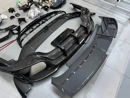 Porsche Panamera 4 & 4S & Turbo 971 (fits both pre-facelift & facelift) 2017-ON with Aftermarket Parts - Rear Diffuser Pre-preg Carbon Fiber from TAKD Carbon