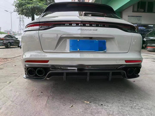 Porsche Panamera 4 & 4S & Turbo 971 (fits both pre-facelift & facelift) 2017-ON with Aftermarket Parts - Rear Diffuser Pre-preg Carbon Fiber from TAKD Carbon