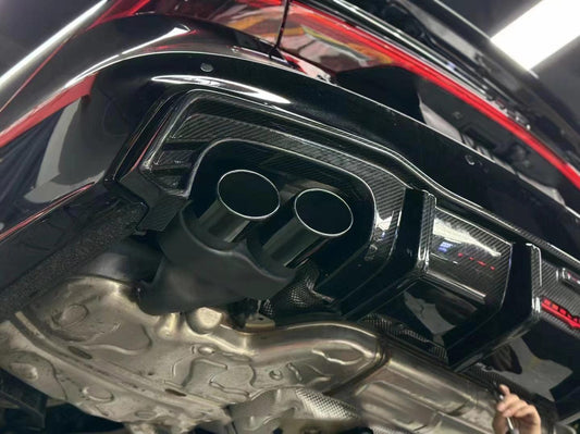 Audi S7 A7 (with s-line bumper) C8 2019 2020 2021 2022 2023 2024 with Aftermarket Parts - Rear Diffuser Pre-preg Carbon Fiber from TAKD Carbon