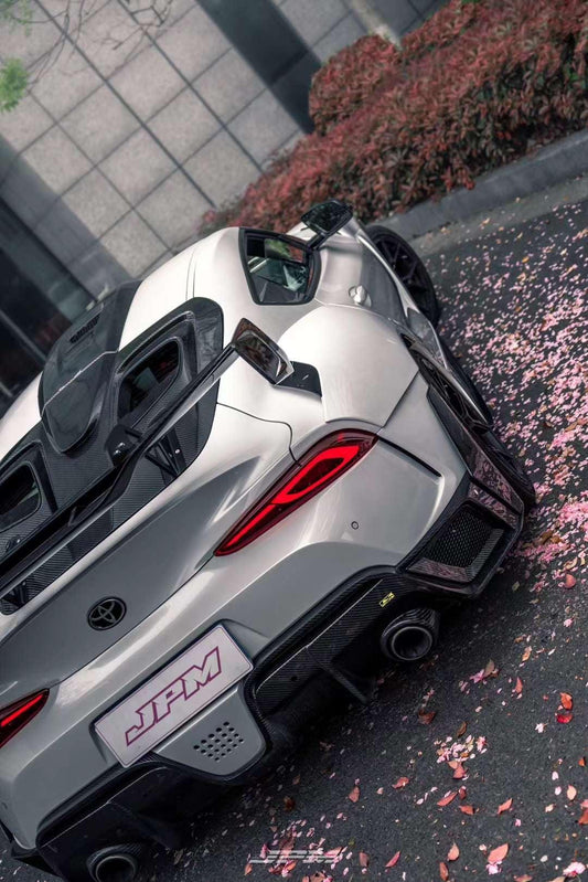 Toyota Supra MK5 A90 A91 3.0 2.0 2020 2021 2022 2023 2024 with Aftermarket Parts - Hyperion Widebody Rear Bumper & Diffuser Carbon Fiber / FRP from Robot Craftsman