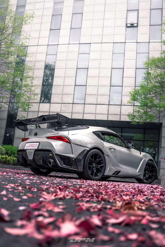 Toyota Supra MK5 A90 A91 3.0 2.0 2020 2021 2022 2023 2024 with Aftermarket Parts - Hyperion Widebody Rear Bumper & Diffuser Carbon Fiber / FRP from Robot Craftsman