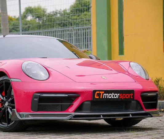 Porsche 992 992.1 Carerra Base/S/T/4/4S/Targa 4/Targa 4S/GTS 2020-2024 (Non-Sport Design Aerokit Package only) with Aftermarket Parts - Carbon Fiber & FRP Front Lip from CMST Tuning