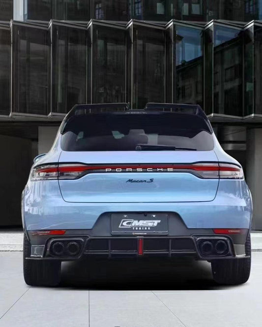 Porsche Macan 95B.1 Base/S/GTS/Sport Edition/Turbo 2016 2017 2018 & Macan 95B.2 Base/S/GTS/Turbo 2019 2020 2021 with Aftermarket Parts - Rear Roof Spoiler Carbon Fiber / FRP from CMST Tuning