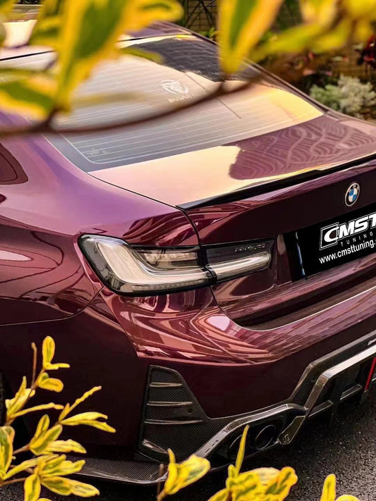 BMW 3 Series 330i M340i G20 G21 LCI 2023-ON (fitment for 330i requires M-Sport package bumper) with Aftermarket Parts - Pre-preg Carbon & FRP Rear Diffuser from CMST Tuning