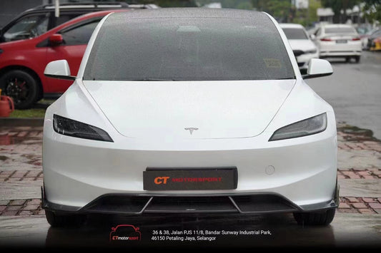 Tesla Model 3 Highland 2024-ON with Aftermarket Parts - V1 Front Lip Carbon Fiber from CMST Tuning
