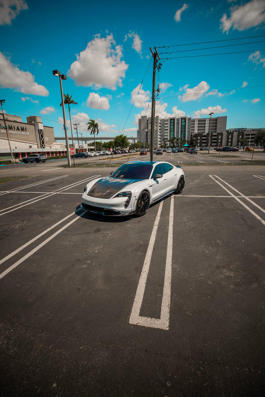 Porsche Taycan 9J1 Sedan/Cross Turismo RWD/4S/GTS/Turbo/Turbo S 2020-ON with Aftermarket Parts - OEM Hood Bonnet Carbon Fiber / FRP from CMST Tuning