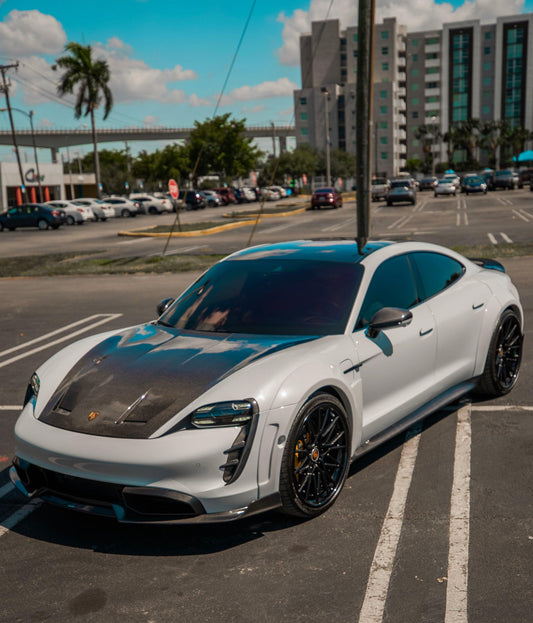 Porsche Taycan 9J1 Sedan RWD/4S/GTS/Turbo/Turbo S 2020-ON with Aftermarket Parts - Widebody Wheel Arches Carbon Fiber / FRP from CMST Tuning
